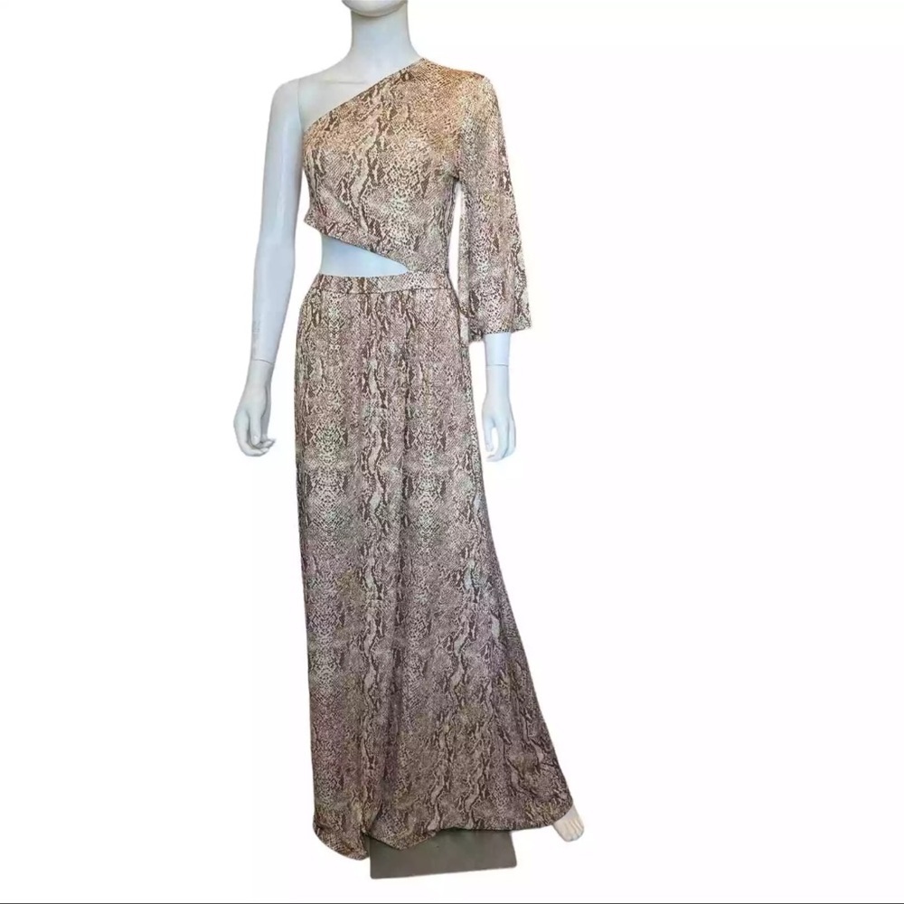 L’Agence Fontana One-Shoulder Snake Print Maxi Dress  | Revolve, Zimmermann - Picture 2 of 10